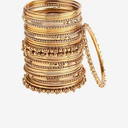 Anouk Set Of 40 Gold-Plated Oxidised Bangles-picture-18