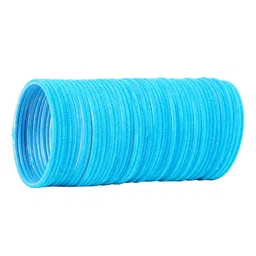Arendelle Girls Set Of 48 Blue Solid Bangles image 2