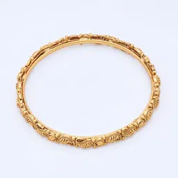 Kushal's Fashion Jewellery Set Of 2 Gold-Plated Stone-Studded Antique Bangles image 4