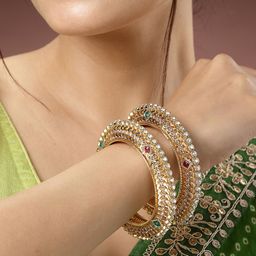NVR Set of 2 Gold-Plated Kundan-Studded Bangles-picture-35