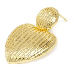 Estele Gold Plated Heart Shaped Fancy Demifine Drop & Dangling Earrings image 3