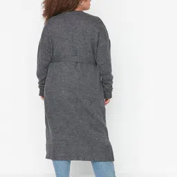 Trendyol V-Neck Long Sleeves Longline Front-Open Sweater image 5