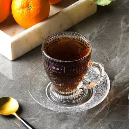 the artment Mandala Dreams Glass Cup and Saucer (200 ML) Set of 6 image 3