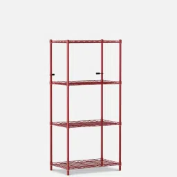 Denham 4 Shelf Metal Kitchen Racks Red Colour by Tunehome image 2