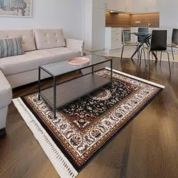 sapana carpet-mats Blue & Cream Traditional Polyester 5 x 7 Feet Machine Made Carpet-picture-13
