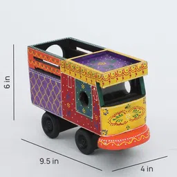 ons interior industry Hand Painted Decorative Unique Purple Roof Wooden Truck image 2