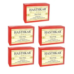 Hasthkar Set of 5 Handmade Rose Soap with Glycerin & Coconut Oil - 125 g Each-picture-7
