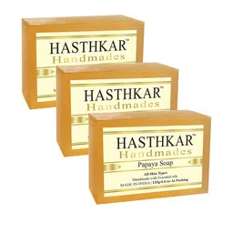 Hasthkar Set Of 3 Handmade Glycerine Papaya Soap 125gm-picture-15