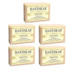 Hasthkar Handmades Set of 5 Almond Soaps with Glycerin & Essential Oil - 125g each-picture-0