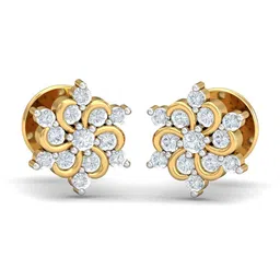 KUBERBOX Samriddhi 18KT Gold Diamond-Studded Earrings - 1.68gm-picture-20