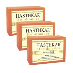 Hasthkar Set of 3 Handmade Orange Soap with Glycerin & Coconut Oil - 125 g Each-picture-36
