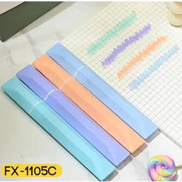 hs enterprise Soft Tip Pastel Highlighter Pen Set - Pack of 4 Multicolor Markers image 3