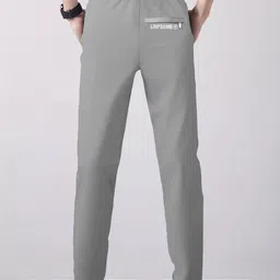 lripsome Men Solid Grey Track Pants image 2