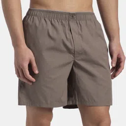 jockey Solid Men Khaki Boxer Shorts image 2