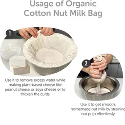 sai fashion 6 Pack Nut Milk Bags 12x9 -100% Cotton Cheesecloth Bags, Reusable Food Strainer Collapsible Strainer image 3
