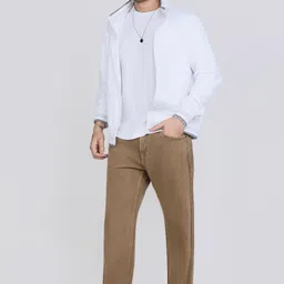 integriti Men Straight Fit Mid Rise Beige Jeans image 2