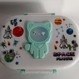 dhali Kids Lunch Box with Spoon School Tiffin Box for Boys & Girls (Green) 3 Containers Lunch Box image 3