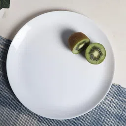 ravri trader Cosmo Collection, Opal Glass Full Plate Set 11" 6 pcs, Plainware, White_New Dinner Plate image 2