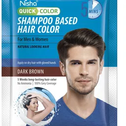nisha Shampoo hair colour dark brown for women 20ML Each Sachet (10 Sachet in 1 Box) , Dark Brown image 3