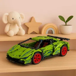 gknex 1:18 Racing Car DIY Building Block Set | Creative Pull Back Toy Model image 1