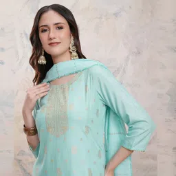vishudh Women Cotton Blend Kurta Pant Set-picture-12