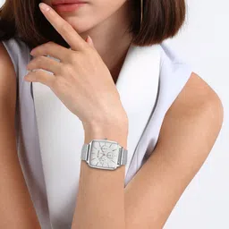 Titan Avant Garde Multifunction White Dial Silver SS Strap Analog Watch - For Women NT95176SM01 image 2
