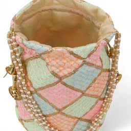 authentic ak Women Pink, Green, Orange Potli image 2