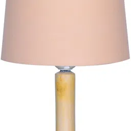 glowhere Modern Pinewood Table Lamp, Pink Fabric Shade for Bedroom & Living Room Table Lamp image 2