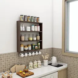 apggroup kitchen storage rack wooden,kitchen storage rack MDF (Medium Density Fiber) Wall Shelf image 3
