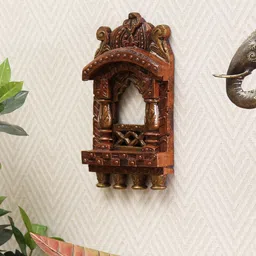 craft tree Copper Finish Solid Wood Jharokha image 2