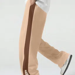 jump cuts Men Colorblock Beige Track Pants-picture-33