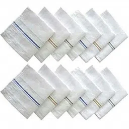 THE BEGED 100% Cotton Premium Collection Handkerchiefs Hanky For Men White Big Size ["White"] Handkerchief ["White"] Handkerchief-picture-12