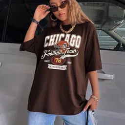 christy world Pack of 2 Women Printed Round Neck Pure Cotton Multicolor T-Shirt image 3