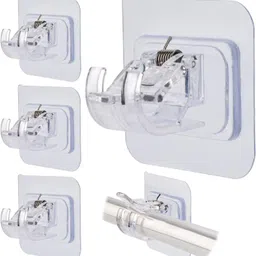 sarvatr 4Pcs Self Adhesive, Curtain Rod Bracket Hook 1-picture-16