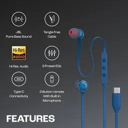 the electron bay Original Type C Headphones Wired Hi-Res Audio with Microphone Wired Headset image 2