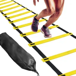 iamalot Sports Agility 8 Mtr Flat Adjustable Speed Ladder (Yellow, Black) Speed Ladder image 1