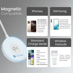 Portronics Quikk 15W Magnetic Wireless Charging Pad,Qi2 Certified, Type C input,For iPhone Charging Pad image 4