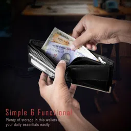 hornbull Men Casual Black Genuine Leather RFID Wallet image 2