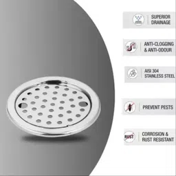 ramya Floor Stainless Steel Push Down Strainer image 4