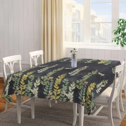 arrabi Grey Blended Cotton Leaf 72x52 Inches Table linen image 1