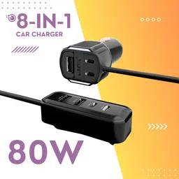 delphine 80 W Qualcomm Certified Turbo Car Charger image 2