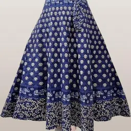 tankaviss Women Printed Regular Dark Blue Skirt image 1