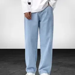 megavalue Men Regular Mid Rise Light Blue Jeans image 1