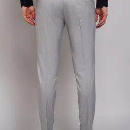 vintagevibe Men Slim Fit Grey Cotton Blend Trousers image 3