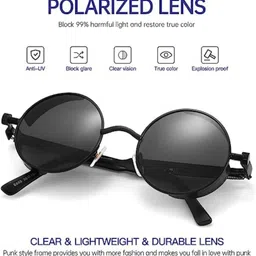 supreno UV Protection Round Sunglasses (52) image 4