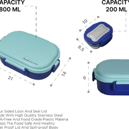hexar Bonnie Insulated Steel Lunch Box for Kids Lunch Box for School & Office 2 Containers Lunch Box image 4