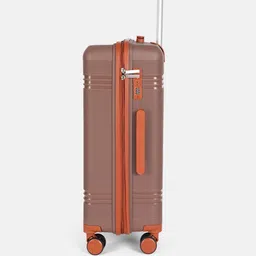 navrangi fashion Small Check-in Suitcase (20 inch) 4 Wheels - Priority 20 Inch Lightweight ABS Hard Shell Cabin Size Travel Trolley Bag - Brown image 3