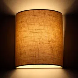 craftter Half Cylindrical Shape Metal Wall Flush Mount Light with Brown Cotton Shade-picture-18