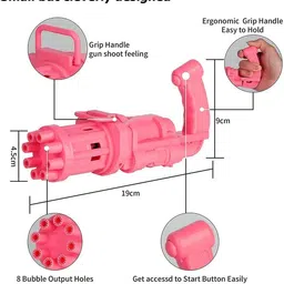 just97 8 Hole Bubble Maker Gatling Machine Toy for Kids Solution A17 Water Gun image 4