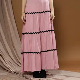 athena Women Solid Flared Pink Skirt image 1